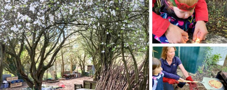 Fire circles, pancake cooking over the fire and arts and craftsforest school in dorking and richmond upon thames
